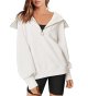Women's Oversized Quarter Zip Pullover Sweatshirt Hoodie