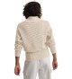 Women's Half Zip Pullover Sweaters Lapel Collar Long Sleeve Knit Solid Color Jumper