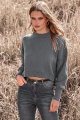 Women's Fall Clothes Cropped Sweaters Long Sleeve Crew Neck Pullover Oversized Jumper